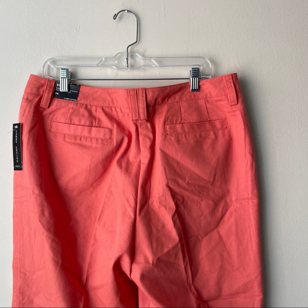 Larry Levine NWT French Orange Stretch Straight Leg Capri Pants - Size 14 (NWT) - Picture 5 of 10